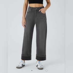Halara flex high waisted wide leg gray jean